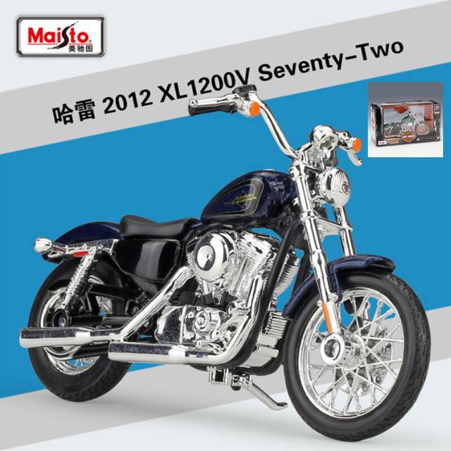 (Blue retail box) Maisto Harley XL 1200V Seventy-Two Alloy Motorcycle Model Diecasts Metal Street Motorcycle Model Simulation Childrens