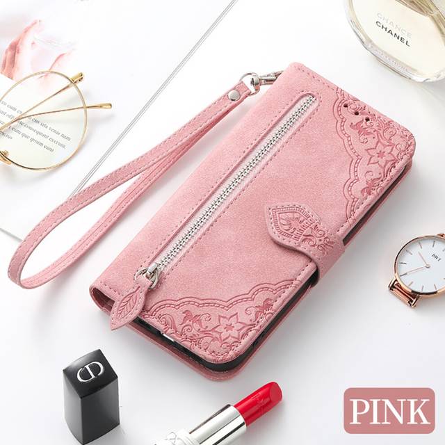 (Pink, lnfinix Smart 6) Zipper Card Bag Phone Leather Case For Infinix Smart 7 HD 2021 6 5 Wallet flip Cover Smart7 Smart6  Luxury Funda