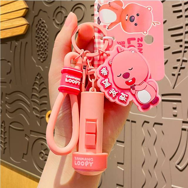 (Hope) Cute Zanmeng Ruby Flashlight Keychain Pvc Cartoon Pendant Ideal For Gifting