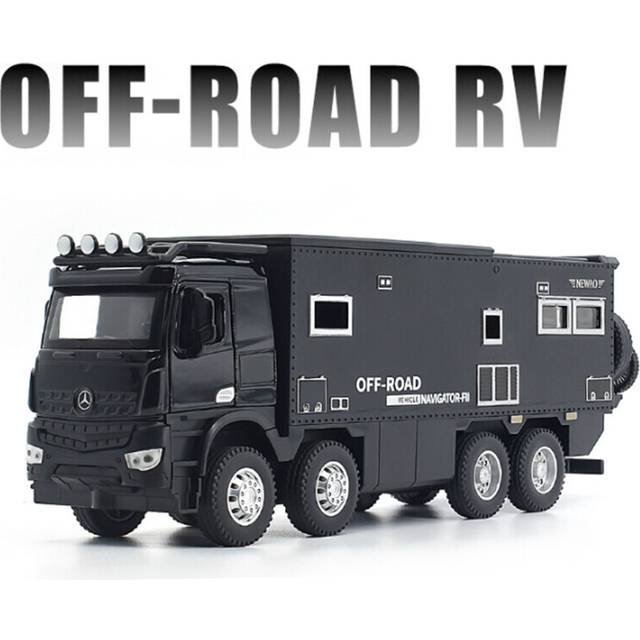 (Black) 1/28 NOMADISMs Arocs Unimog Alloy Motorhome Touring Car Model Diecast Metal Toy Off-road RV Vehicles