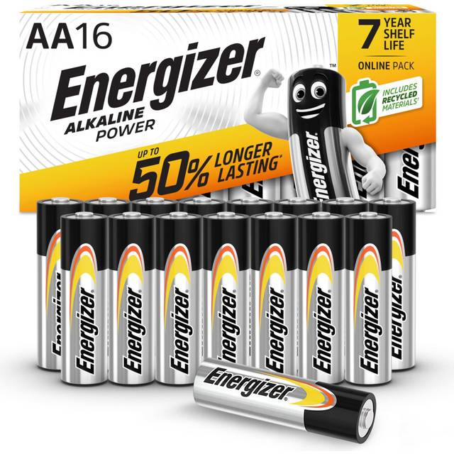 Energizer AA Batteries, Alkaline Power, 16 Pack, Double A Battery Pack - Amazon Exclusive (Packaging may vary)