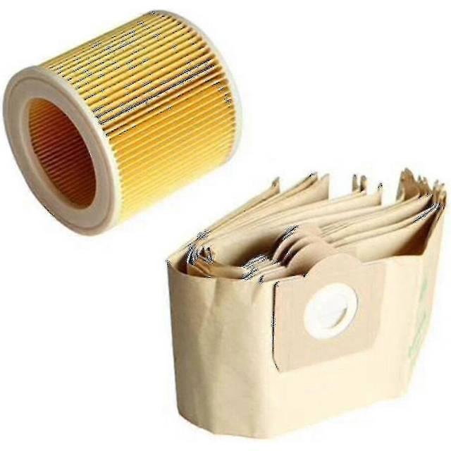 (As show, One size) 5x Dust Bag 1x Filter For Karcher Wd3 Vacuum