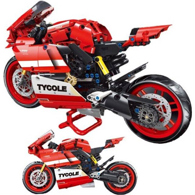 Technical Expert Famous Car Building Block MOC Motorcycle Race Speed Motorbike Assembly Bricks