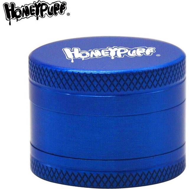 (Blue) Mini Style Zinc Alloy Tobaco Herb Grinder Grid Shape Royal Blue 30MM 3