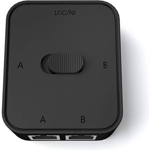 2 Port RJ45 LAN CAT6 Network Switch Selector 1000Mbps in 1 Out/1 Out Internal External Switcher Splitter
