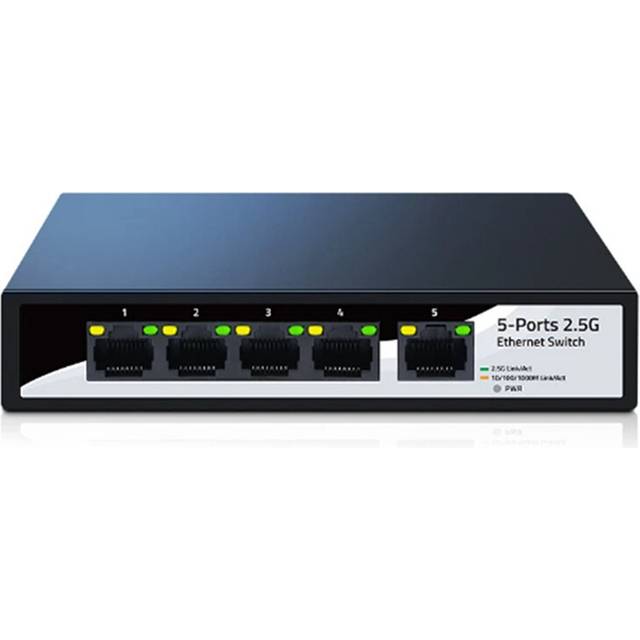 2.5GbE Ethernet Switch 5 Port 2.5G Network EU Plug