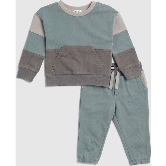 Infant Boy Washed Colorblock Long Sleeve Set
