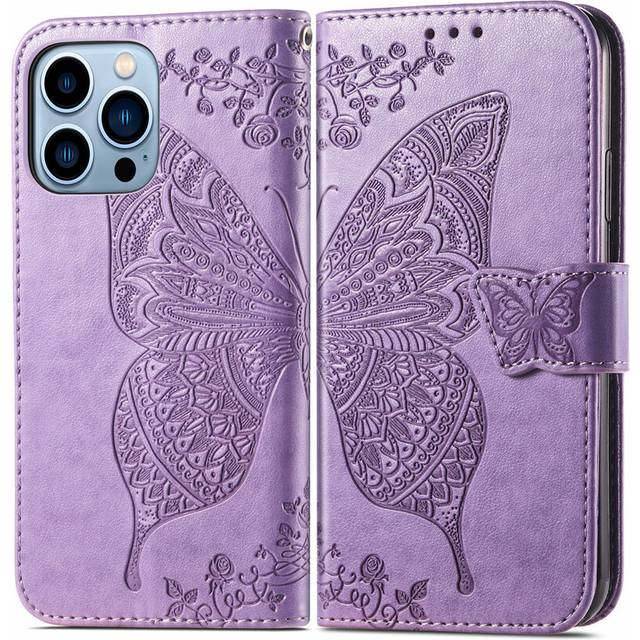 (HuDie LightPurple, For Nokia G11) Flip Leather Case ForG10 G11 Plus G20 G21 G22 Card Wallet Phone Book CoverDog Mandala Leaf Embossing Housing Stand
