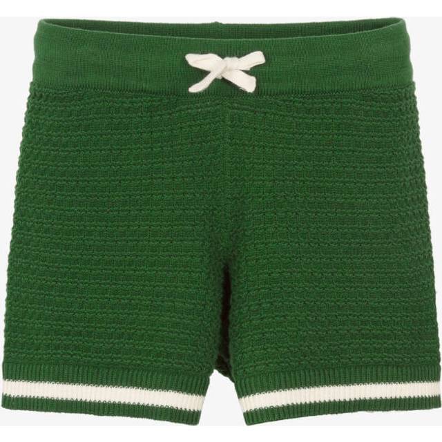 Mini Rodini GOTS Crochet Knit Shorts Green | Grön | 128/134 cm