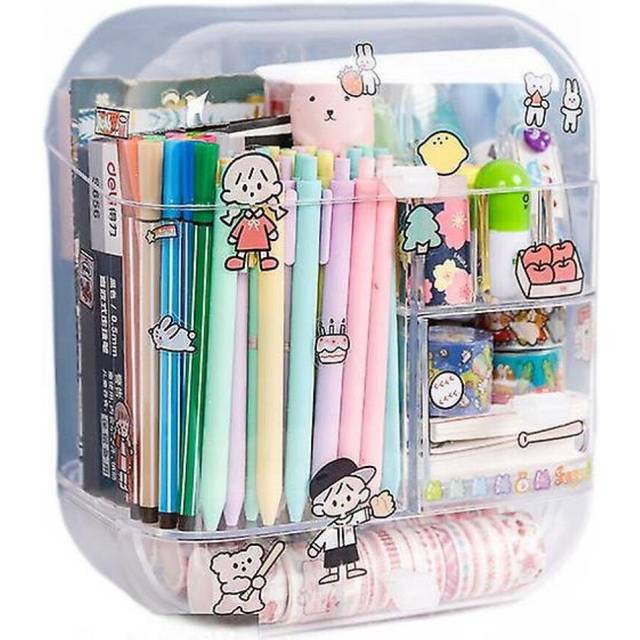 Pencil Case Container Makeup Organizer Desktop Sundries Storage Box Stationery