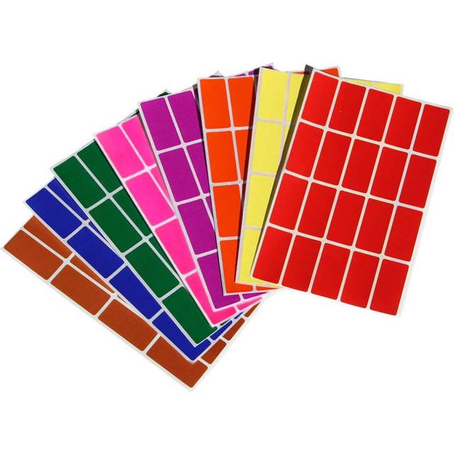 Royal Green Rectangular Color Coding Stickers 1.57inch x 0.75 inch Rectangle Label in 8 Assorted Colored Tags Labels for Kids (40mm x 19) 320 Pack