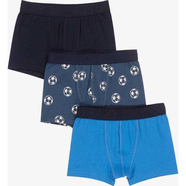 Name It Boys Blue Football Print Cotton Boxers (3 Pack) - 7-8 year