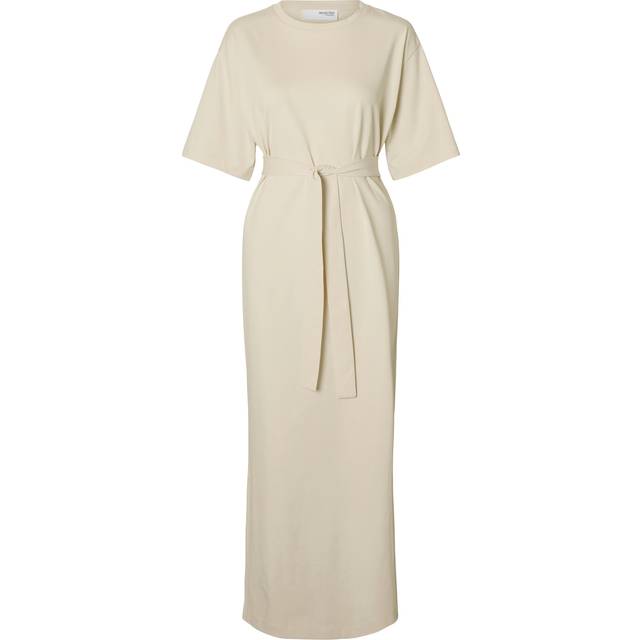 SELECTED FEMME Slfessential Ss Pocket Ankle Dress Noos |Kräm |M