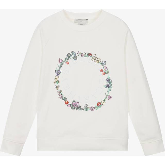 Stella Mccartney Kids Girls Ivory Cotton Flowers Sweatshirt - 8 year