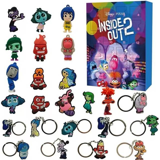 (Style B) Out Inside 2 24pcs Key Chain Pendant Decoration Box Pvc Material Children Gifts