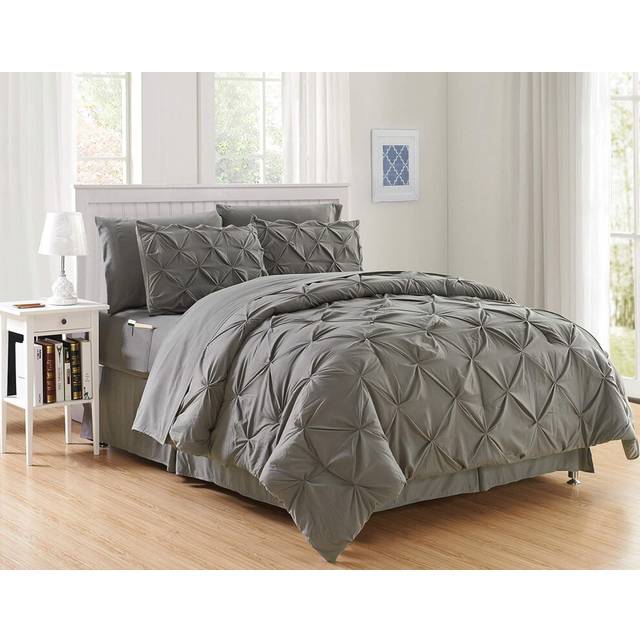 Elegant Comfort Luxury Softest  Coziest 8-Piece Bed-in-a-Bag Comforter Set - Silky Soft Complete Set Includes Bed Sheet Set with Double Sided Storage