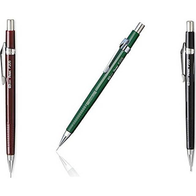 Value Pack of 3 Pentel Sharp Automatic Pencil, 0.5mm, Black, Burgundy, Green Barrels, 3 Pack (P205) by Pentel