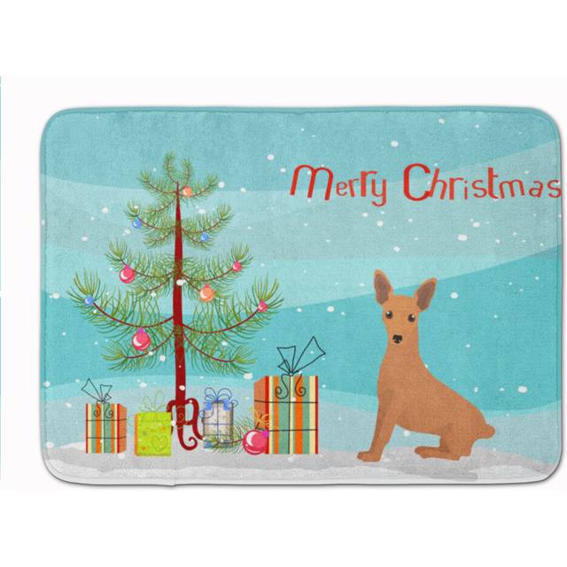 """""""""Caroline's Treasures Miniature Pinscher Christmas Tree Machine Washable Memory Foam Mat doormats  Multicolor"""""""""