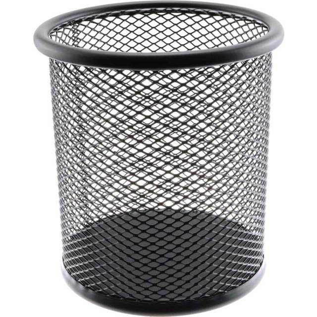 RuiLing 1-Pack Mesh Pen Holder Round Shape Pencil Container Multipurpose Metal Hollow Out Desktop Storage Organizer for Student Stationery Office Supp