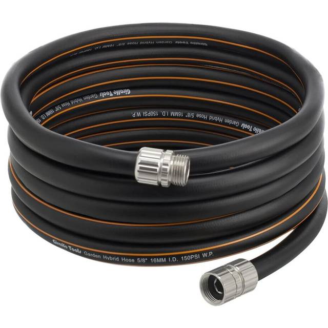 Giraffe Tools Garden Hose 30ft x 5/8  Custom Length  Heavy Duty  No Kink  Flexible  Rubber Garden Hose  Leakproof Water Hose with Male to Female Fitti