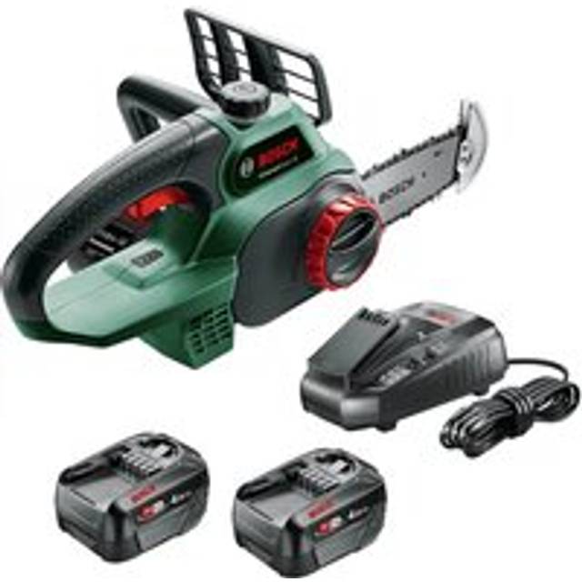 Bosch UNIVERSALCHAIN P4A 18v Cordless Chainsaw 200mm 2 x 4ah Li-ion Battery Charger