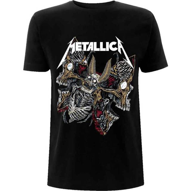 (L, Black) Metallica Skull Moth T Shirt