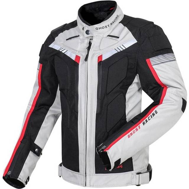 (Black White, M) Motorcycle Jackets Men Motocross Riding Jacket with Armor Motorbike Protective Pads Gear Waterproof 600D Oxford Racing Jacket