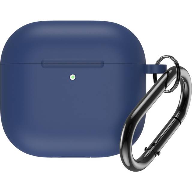 Airpods 4 Skal Silikon med Carabiner - MÃ¶rkblÃ¥