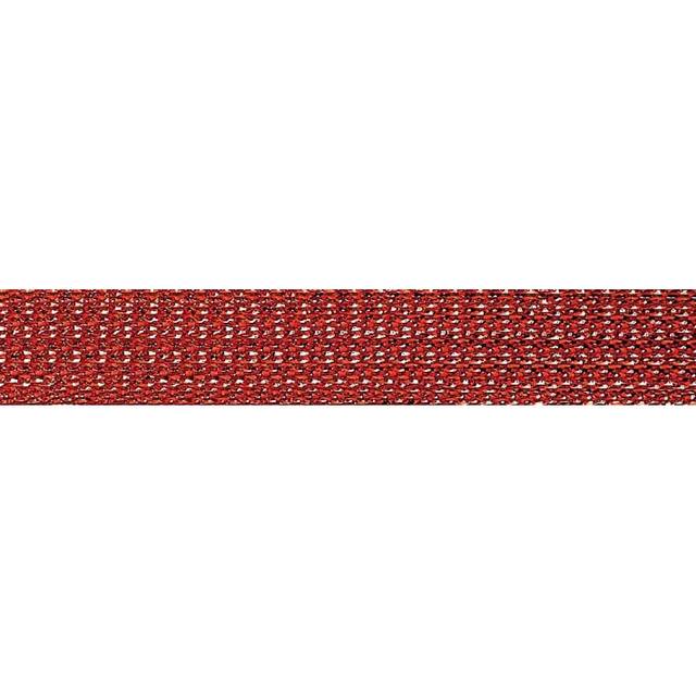 Berisfords 10mm Textured Metallic Ribbon - Red - per metre