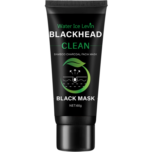 (1 Bottle) Water Ice Levin Blackhead Clean Facial Mask with Bamboo Charcoal, Hyaluronic Acid & Niacinamide, Suitable for All Skin Types