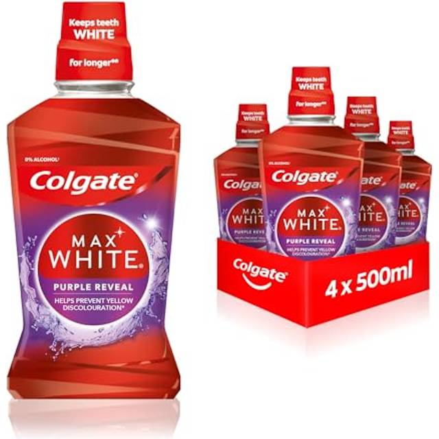 Colgate Max vit lila munvatten 4 x 500 ml