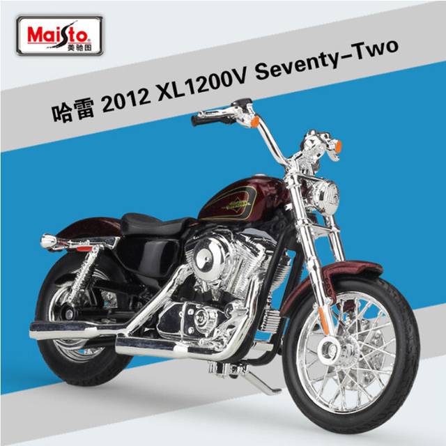 (Red foam box) Maisto Harley XL 1200V Seventy-Two Alloy Motorcycle Model Diecasts Metal Street Motorcycle Model Simulation Childrens