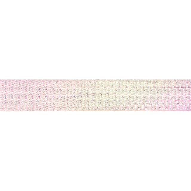 Berisfords 15mm Textured Metallic Ribbon - White - per metre