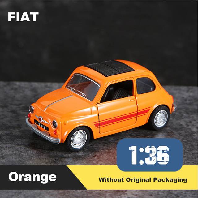 (FT Orange) 1:43 Alloy Vintage Diecast Car Model Classic Pull Back Car Model Miniature Vehicle Replica For Collection