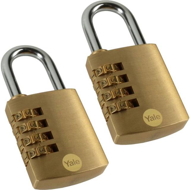 2x yale padlocks brass long shackle steel heavy duty safety bike motorcycle shed