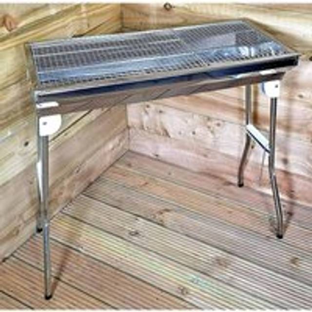 Garden Mile - Large Stainless Steel bbq Grill, Portable Folding Outdoor Picnic Camping Beach Garden Barbecue Fold Down wit Carry Handle