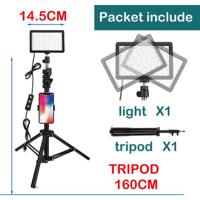 (110CM TRIPOD) LED Photography Video Light Panel Lighting Photo Studio Lamp Kit For Shoot Live Streaming With Tripod Phone Stand RGB Filters