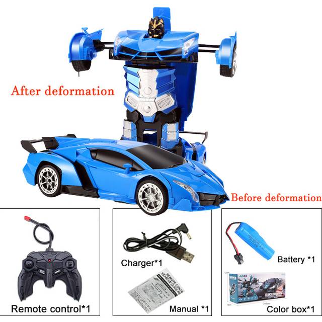 2in1 Electric RC Car Transformation Robots One-key Deformation Car Outdoor Remote Control Sports Car Model  Children Boys Toys  maxp