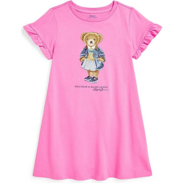 Ralph Lauren, Dresses, female, Pink, 2 Y, Girls Polo Bear Jersey Dress in Pink