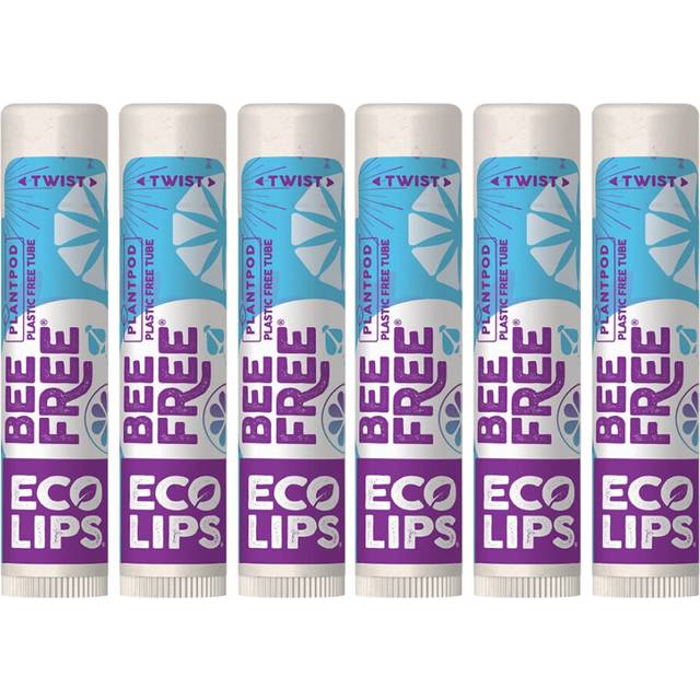 Eco Lips Bee Free Vegan Unscented 100% Natural Lip Balm - Soothe and Moisturize Dry  Cracked and Chapped Lips - 100% Plastic-Free Plant Pod Packaging