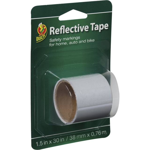 Duck Brand 896385 Self-Adhesive Reflective Tape  1.5-Inch x 30-Inch Single Roll  White
