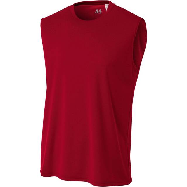 A4 Mens Cooling Performance Muscle Tank Top | Moisture-Wicking | Small | Cardinal