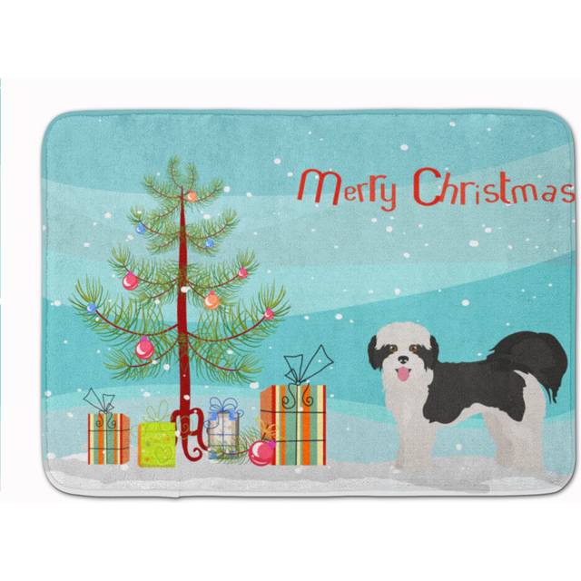 """""""""Caroline's Treasures Zuchon #2 Christmas Tree Machine Washable Memory Foam Mat doormats  Multicolor"""""""""