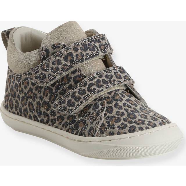 Soft Leather Ankle Boots for Babies, Designed for First Steps printed beige