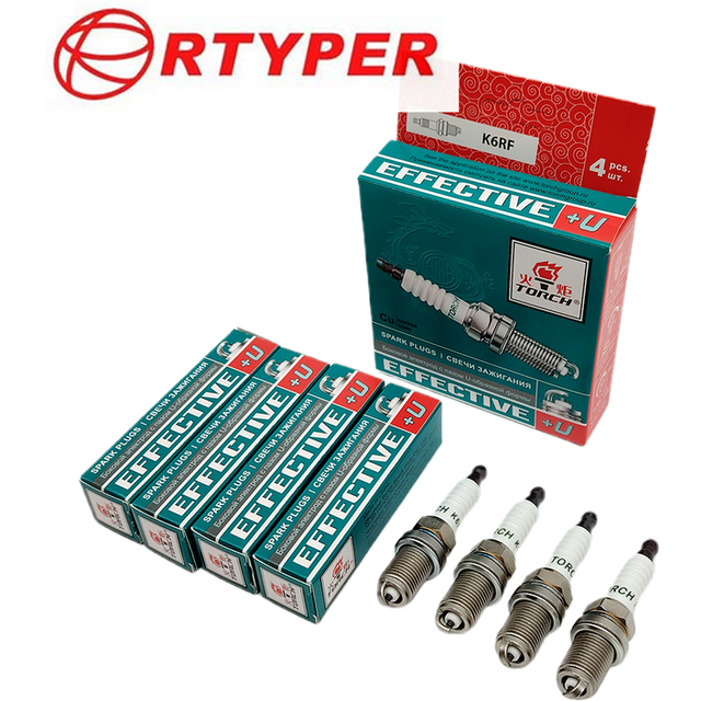 (1PCS) TORCH K6RF Spark Plug For NGK 5464/BKR5EIX-11 Spark Plug, for Champion 9003/RC11WYPB4 , for Bosch FR8DPX FR8DX  7957