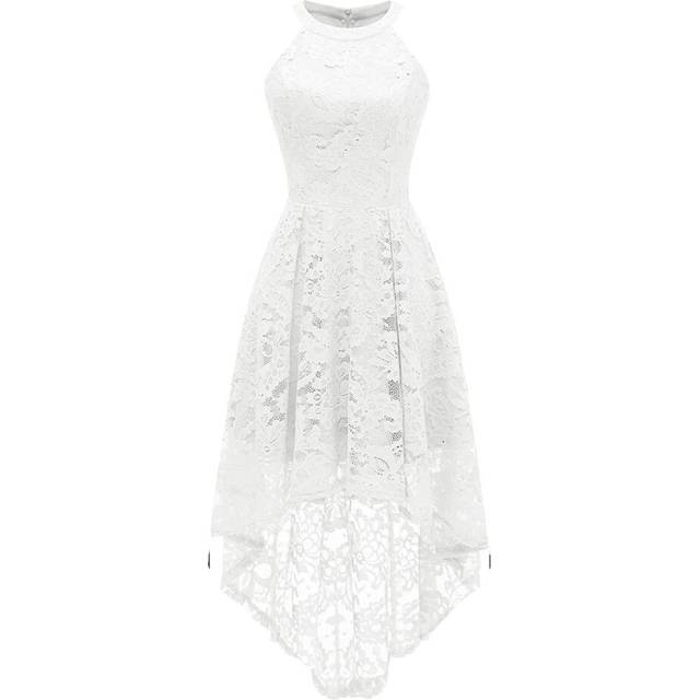 (XXL, White) Best Seller-dress Evening Wedding Lady Women Lace Sleeveless Midi Dress Ladies Cocktail Evening Party Dress Christmas Party Dress