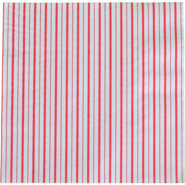 Red Stripes Paper Napkins (Set of 16) | Red Striped Napkins | Red and White Paper Napkins | Red Napkins |Vintage Airplate Superheroes Pirate Party Pap