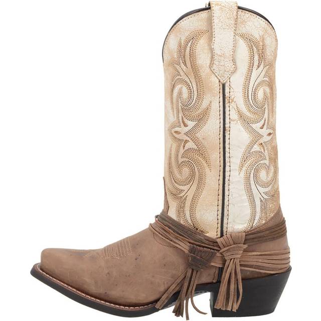 Laredo Womens Myra Cowboy Boots Leather Sand/White 9.5 W