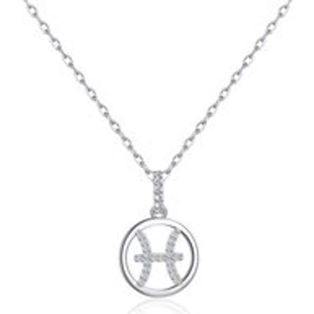 Pisces star sign zodiac necklace with zircondia® crystals