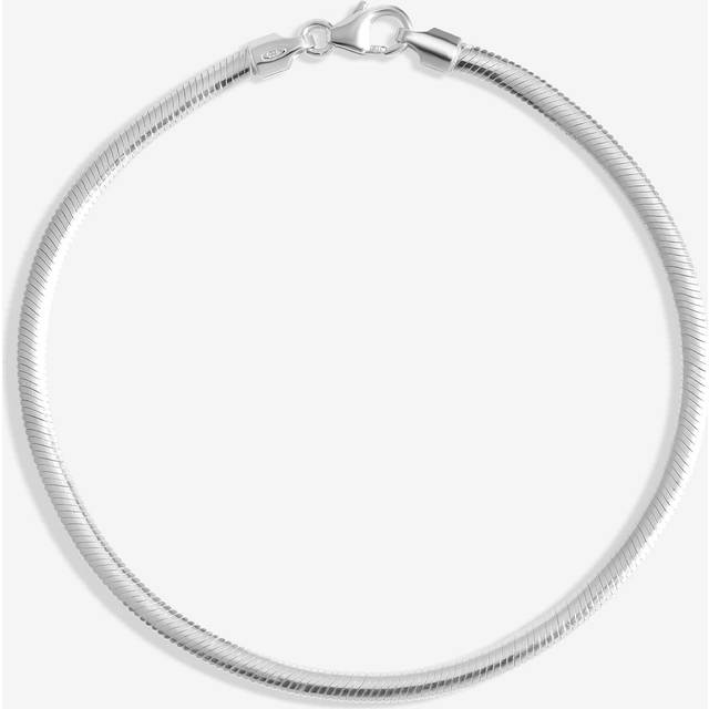 Simply Silver Fine Flat Snake Chain Bracelet, Silver